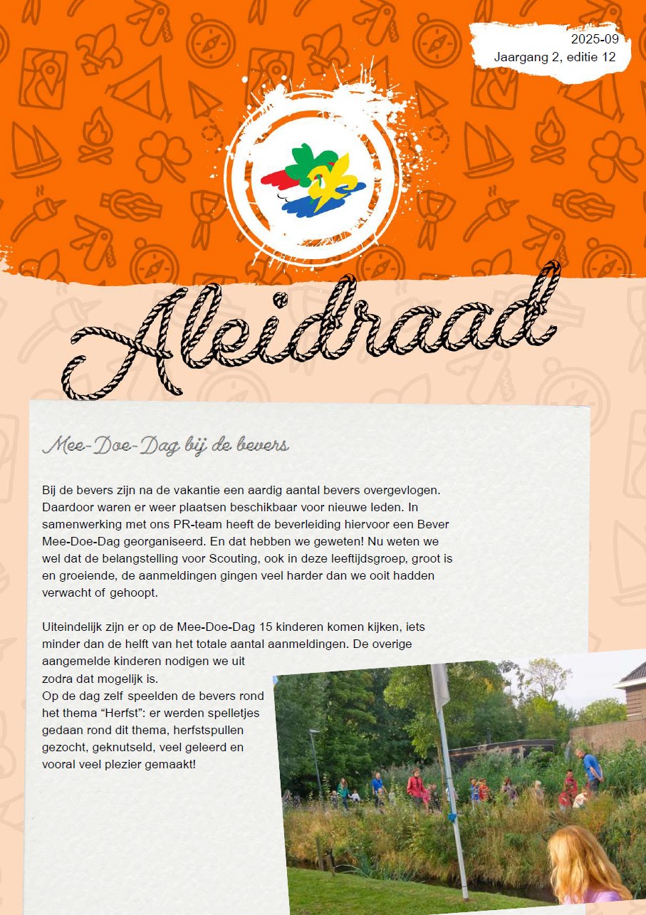 De Aleidraad van oktober 2025 van Scouting Aleida Schiedam