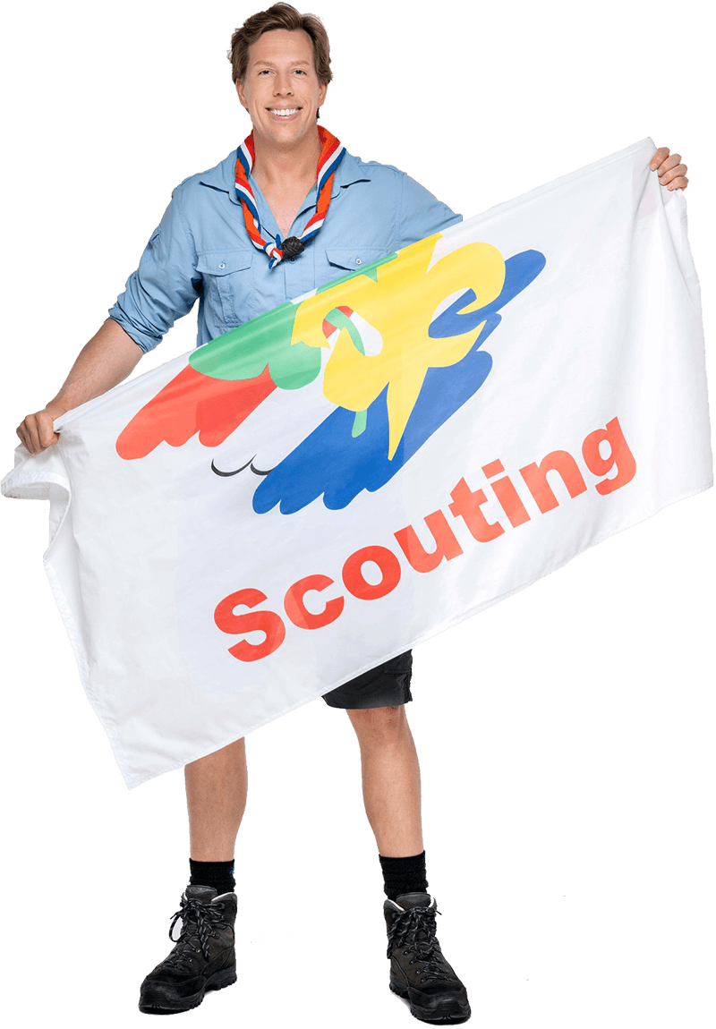 Prof. dr. Freek Vonk, Chief Scout van Scouting Nederland is enthousiast over scouting bij Scouting Aleida Schiedam