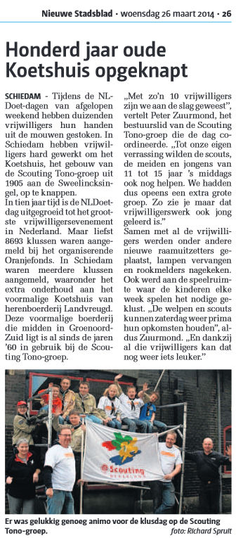 Het Nieuwe Stadsblad op pagina 26